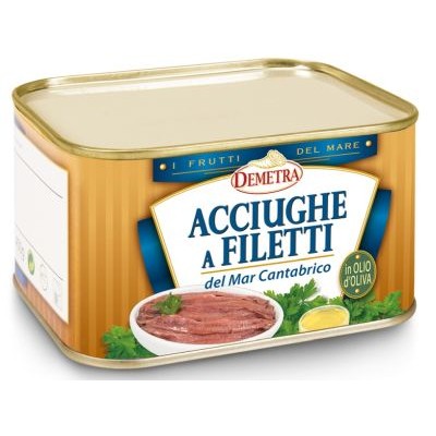 Ančiuvių filė CANTABRICO alyvuogių aliejuje, DEMETRA,  725 g / 515 g